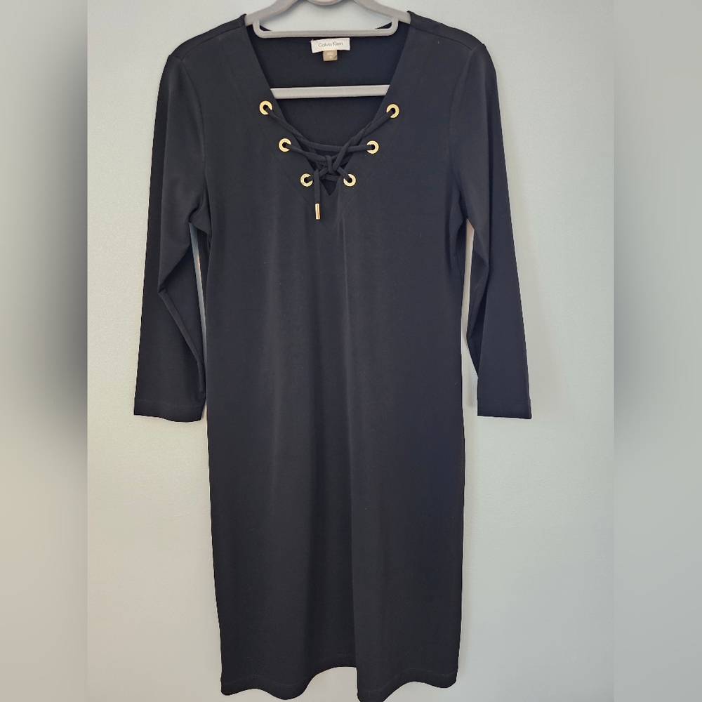 Calvin Klein Black Long Sleeve Dress NWOT